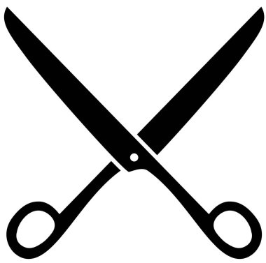 Siyah makas illüstrasyon