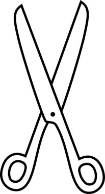 Siyah beyaz makas illüstrasyon