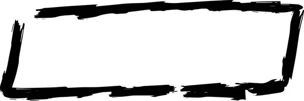 Negro marco rectangular dibujado a mano — Vector de stock
