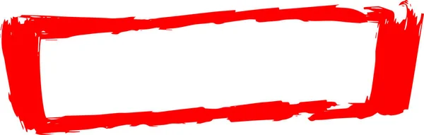 Rojo Marco rectangular dibujado a mano — Vector de stock