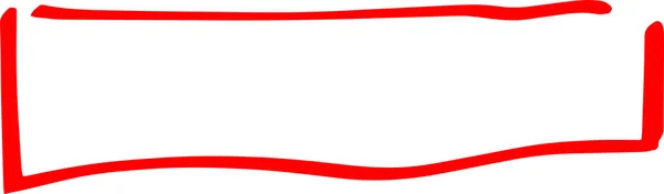Röd handritade rektangulär ram — Stock vektor