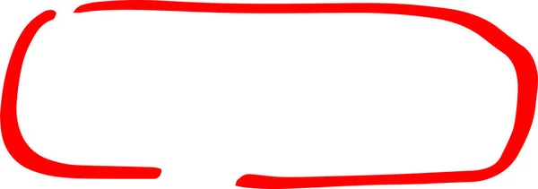 Red Hand-drawn rectangular frame — Stock Vector