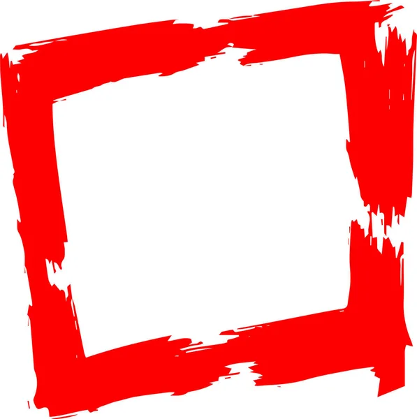 Rouge Rectangle dessiné à la main — Image vectorielle