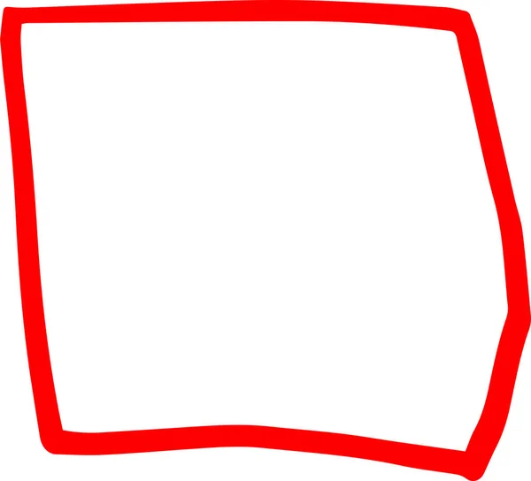 Handgezeichnetes rotes Rechteck — Stockvektor