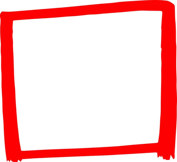 Rode handgetekende rechthoek — Stockvector