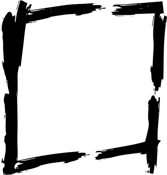 Retângulo preto desenhado à mão — Vetor de Stock