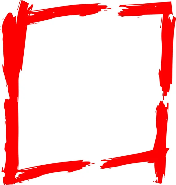 Rojo Rectángulo dibujado a mano — Vector de stock