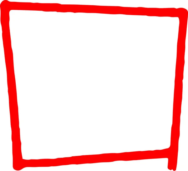 Red Hand-drawn rectangle — Stock Vector