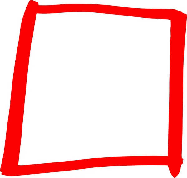 Rouge Rectangle dessiné à la main — Image vectorielle