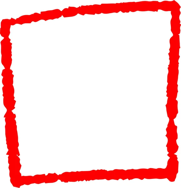 Rettangolo rosso disegnato a mano — Vettoriale Stock