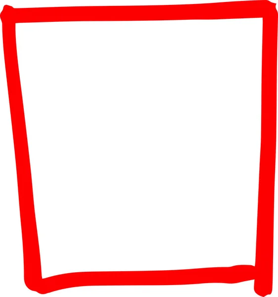Red Hand-drawn rectangle — Stock Vector