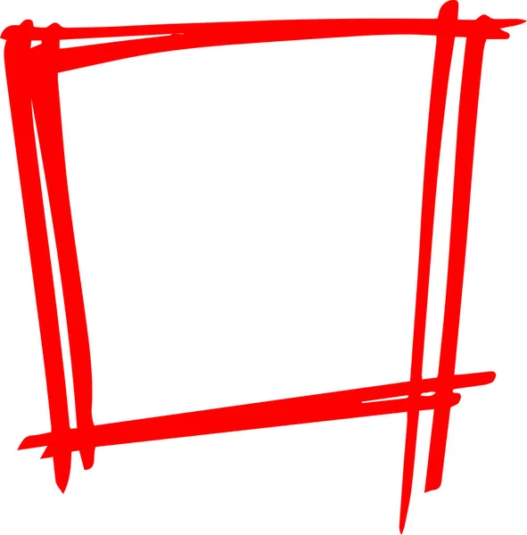 Rettangolo rosso disegnato a mano — Vettoriale Stock
