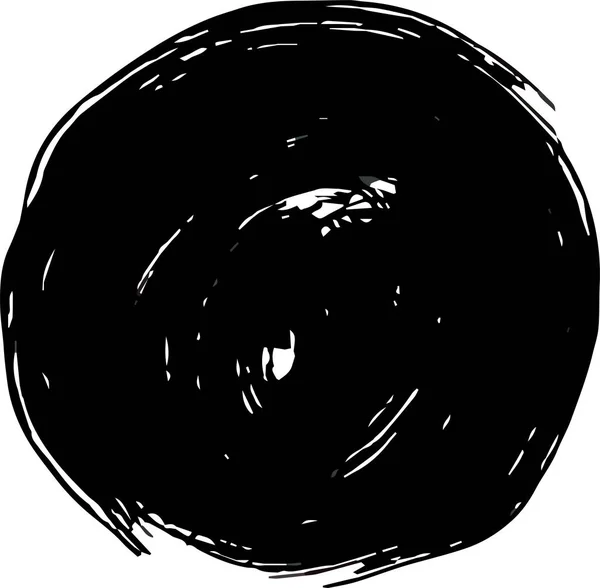Schwarzer Kreis mit Pinsel gezeichnet — Stockvektor