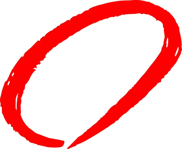 Círculo vermelho desenhado com escova —  Vetores de Stock
