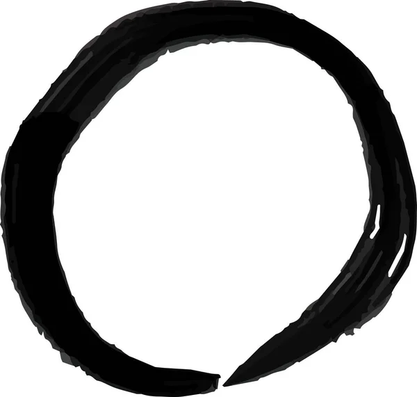 Schwarzer Kreis mit Pinsel gezeichnet — Stockvektor