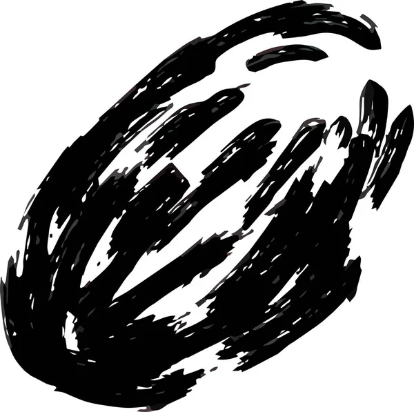 Fekete kör ecsettel rajzolt — Stock Vector