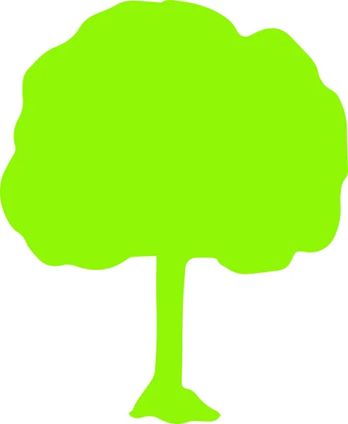 緑の木のシルエット — ストックベクタ