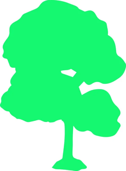 緑の木のシルエット — ストックベクタ