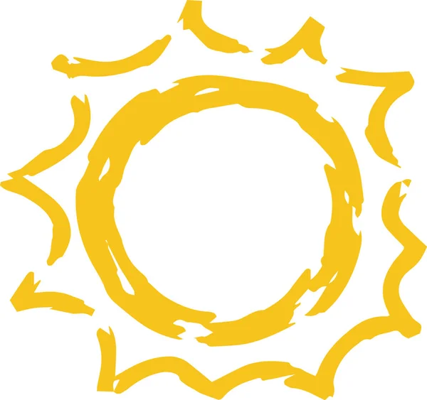 Žluté slunce ručně malované ilustrace — Stockový vektor