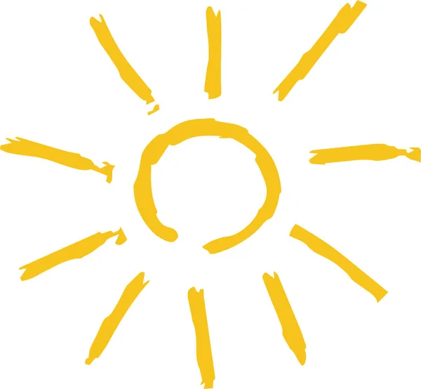 Sarı el boyaması güneş illüstrasyon 