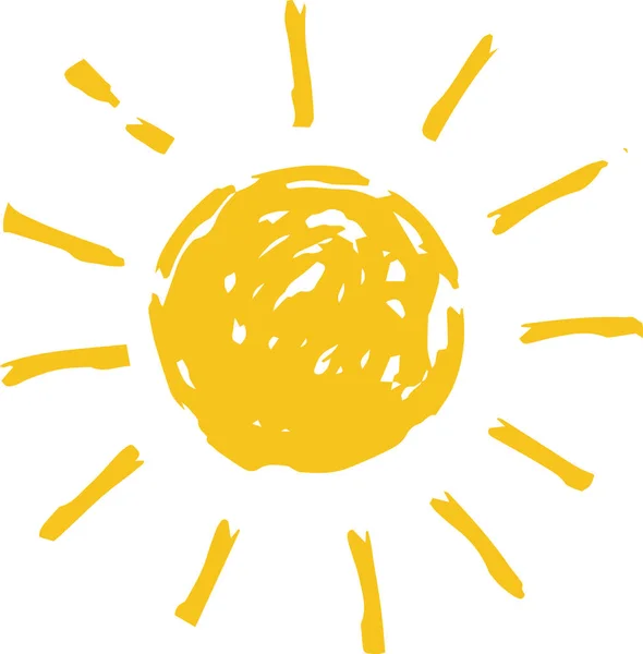 Ilustração pintada à mão amarela do sol —  Vetores de Stock