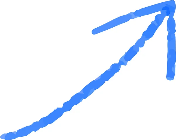 Freccia blu tratto matita — Vettoriale Stock
