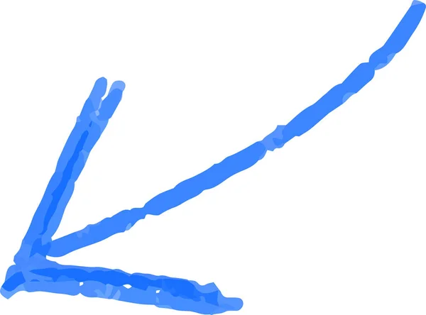 Blauw potlood beroerte pijl — Stockvector