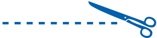 Ciseaux bleus pour découpe illustration — Image vectorielle