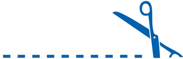 Ciseaux bleus pour découpe illustration — Image vectorielle