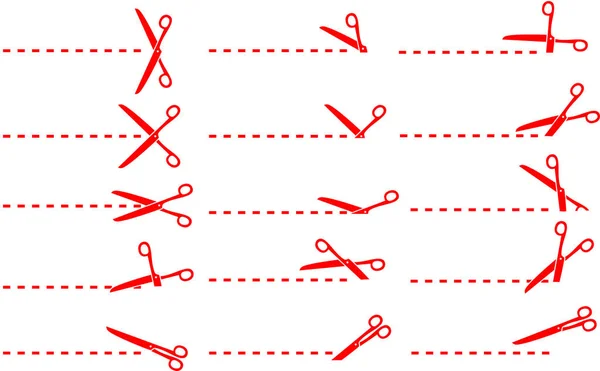 Ciseaux rouges pour l'illustration de découpage — Image vectorielle