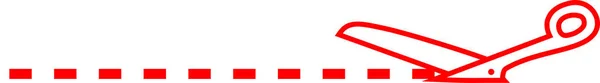 Tesoura branca vermelha para cuttifng ilustração — Vetor de Stock