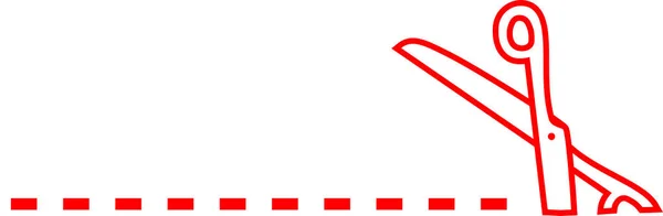 Rood wit schaar ter illustratie van de cuttifng — Stockvector