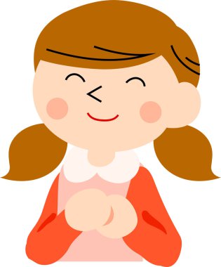 Pigtails kız gülerek 