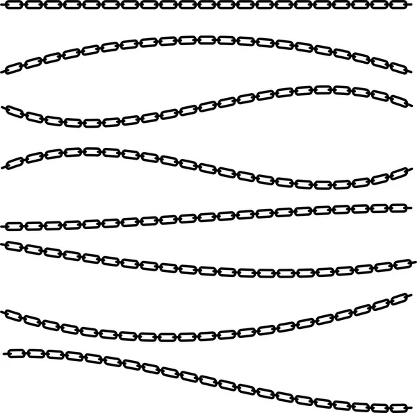 Black chain shape set — Stock Vector