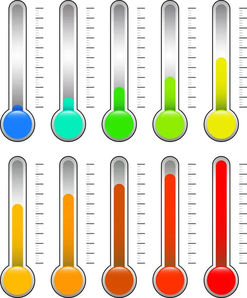 Thermometer-Abbildung eingestellt — Stockvektor