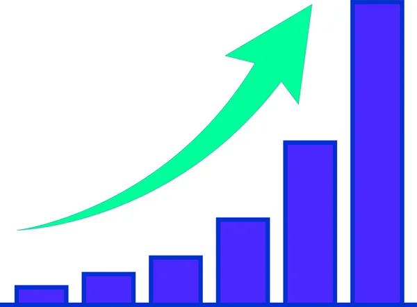 Gráfico crescente e seta —  Vetores de Stock