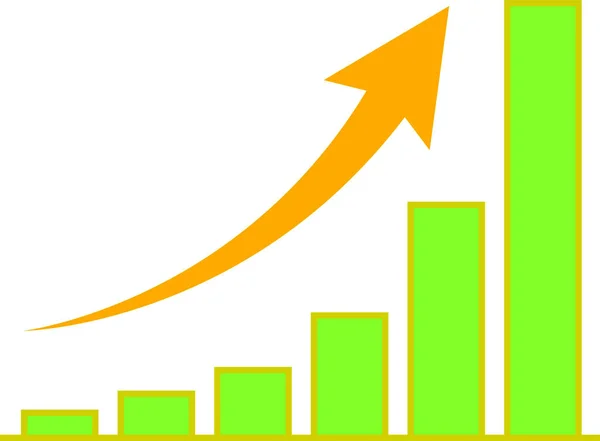 Gráfico crescente e seta —  Vetores de Stock