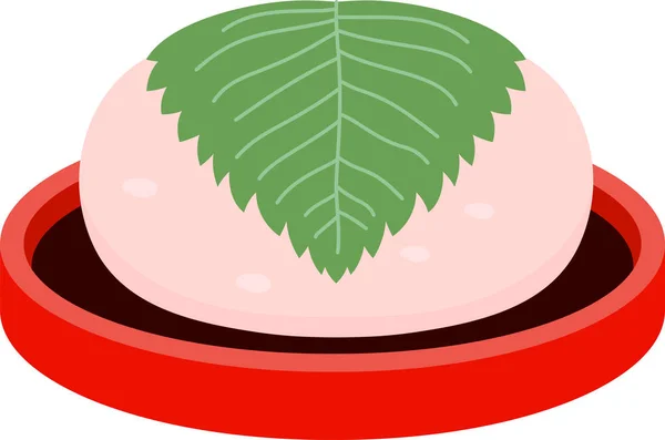 Bean pasta Riskaka insvept i ett körsbär blad — Stock vektor