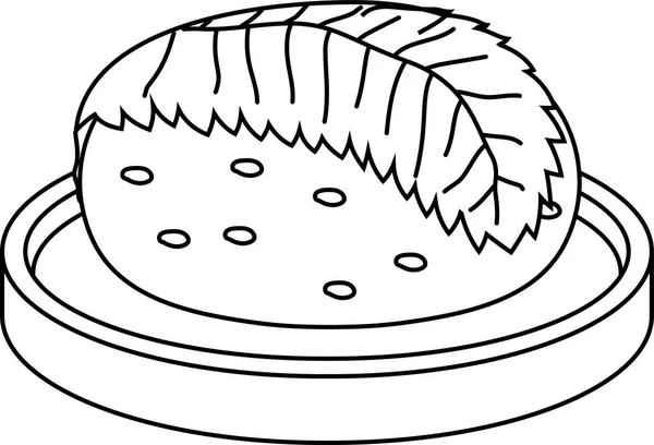 Bab tészta rizs torta csomagolva egy cseresznye levél vázlat — Stock Vector