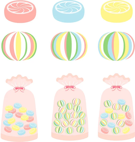 Hinamatsuri's cute candy set — Stock Vector