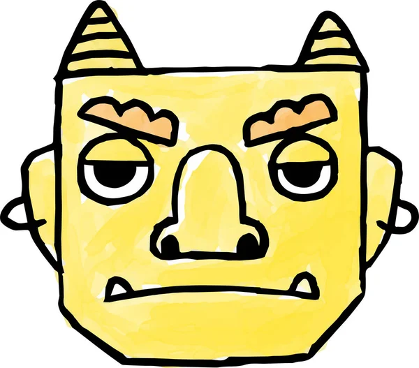 Жёлтое лицо демона — стоковый вектор