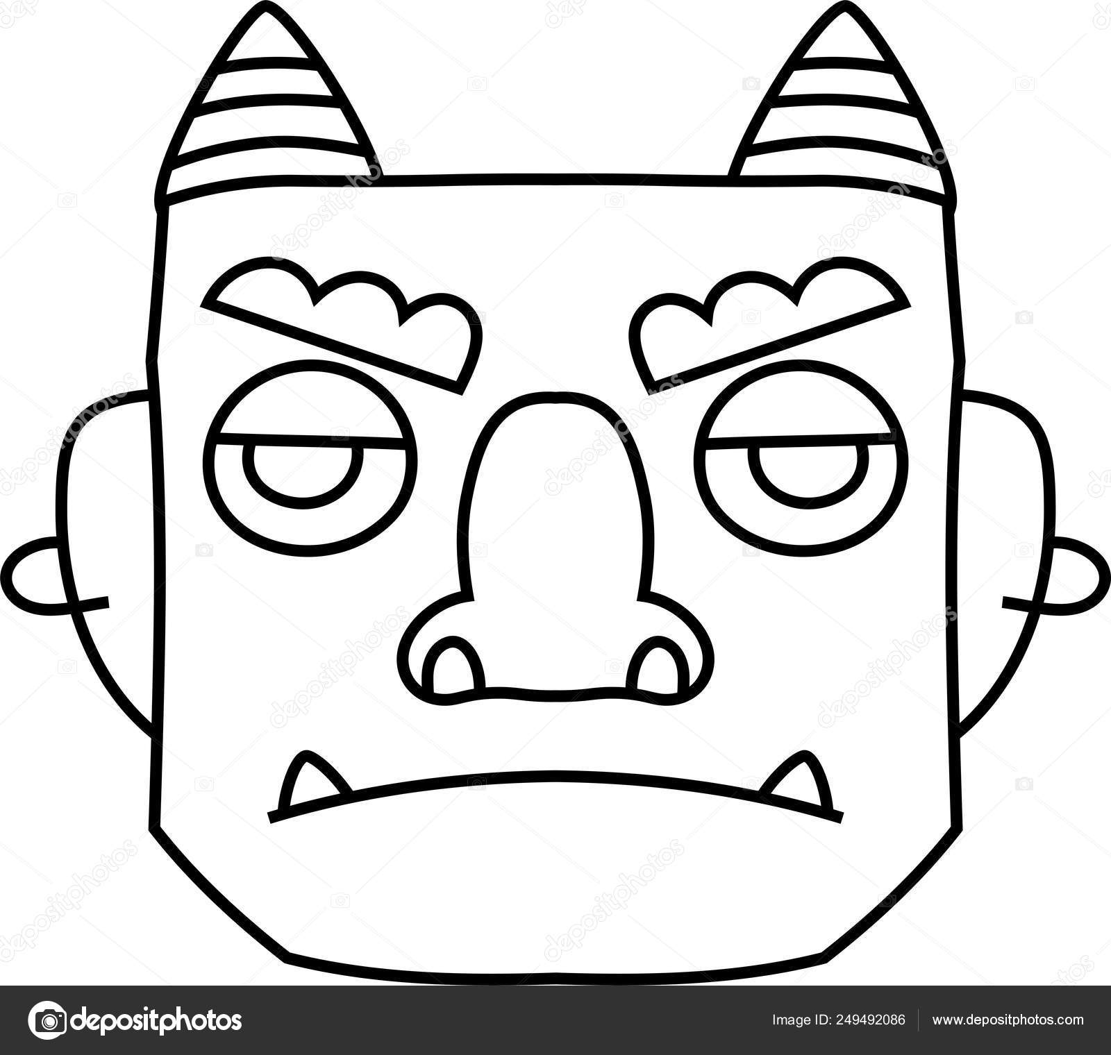 Cute Japanese Demon Mask Outline Vector Image By C Blue Daemon Vector Stock Cute Japanese Demon Mask Outline Vector Image By C Blue Daemon Vector Stock