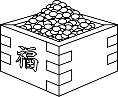 Japon Setsubun soys kutusu anahat ölçme içine gitti