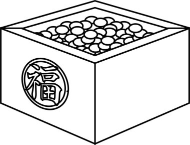 Japon Setsubun soys kutusu anahat ölçme içine gitti