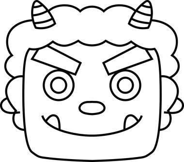 Sevimli Japon şeytan maskesi anahat