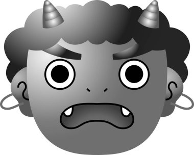 Sevimli Japon tek renk degradesi şeytan maskesi