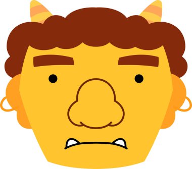 Sevimli Japon sarı şeytan maskesi