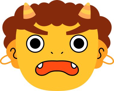 Sevimli Japon sarı şeytan maskesi