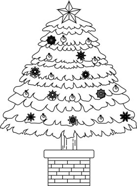 Noel ağacı anahat lüks bir şekilde dekore edilmiş