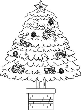 Noel ağacı anahat lüks bir şekilde dekore edilmiş